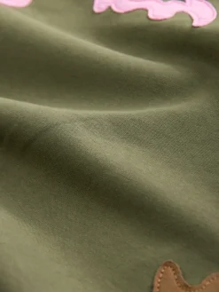 Next Sweatshirt with Appliqué Details Khaki Green Clearance