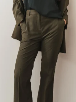Next Tailored Bootcut Trousers With Wool Khaki Green Discount