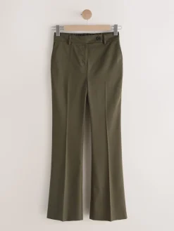 Next Tailored Bootcut Trousers With Wool Khaki Green Discount