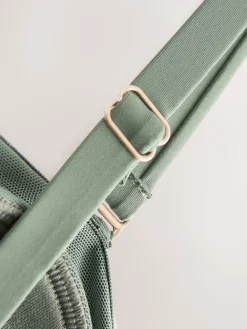 Next Twist Bandeau Tummy Control Swimsuit Khaki Green Hot