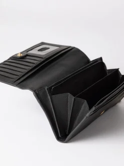 Lakeland Leather Black Chrome Large Flapover Purse Online