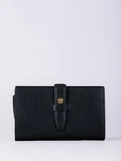 Lakeland Leather Black Large Icon Stud Tab Purse Clearance