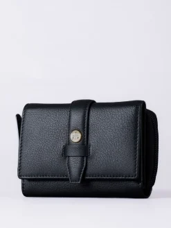 Lakeland Leather Black Medium Icon Stud Tab Purse Sale
