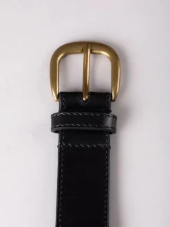 Lakeland Leather Wray Whip Stitch Leather Belt Black Clearance