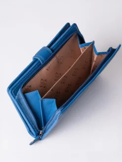 Lakeland Leather Blue Medium Tab Purse Best