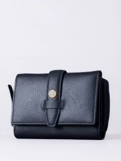 Lakeland Leather Blue Medium Icon Stud Tab Purse Discount