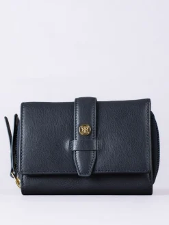 Lakeland Leather Blue Medium Icon Stud Tab Purse Discount