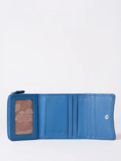 Lakeland Leather Blue Small Leather Flapover Purse Outlet