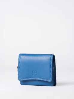 Lakeland Leather Blue Small Leather Flapover Purse Outlet