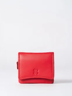 Lakeland Leather Bright Red Small Leather Flapover Purse Best