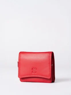 Lakeland Leather Bright Red Small Leather Flapover Purse Best