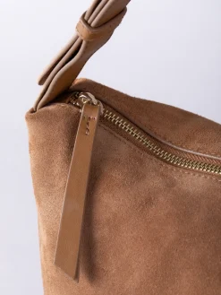 Lakeland Leather Brown Buttermere Suede Hobo Bag Clearance