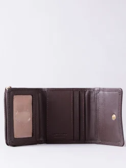 Lakeland Leather Brown Small Leather Flapover Purse Sale