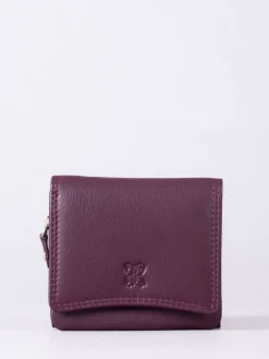 Lakeland Leather Burgundy Small Leather Flapover Purse Sale