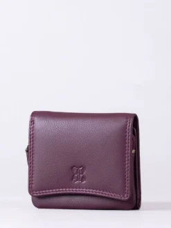 Lakeland Leather Burgundy Small Leather Flapover Purse Sale