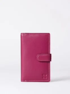 Lakeland Leather Cranberry Medium Tab Purse Clearance