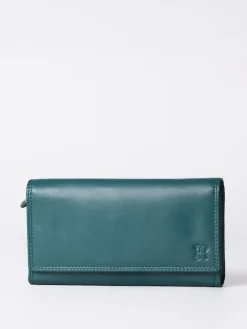 Lakeland Leather Green Haze Large Flapover Purse Online