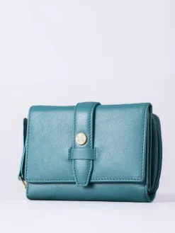 Lakeland Leather Green Medium Icon Stud Tab Purse Online