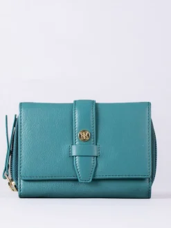 Lakeland Leather Green Medium Icon Stud Tab Purse Online