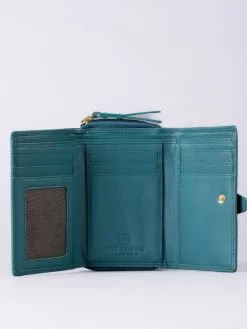 Lakeland Leather Green Medium Icon Stud Tab Purse Online