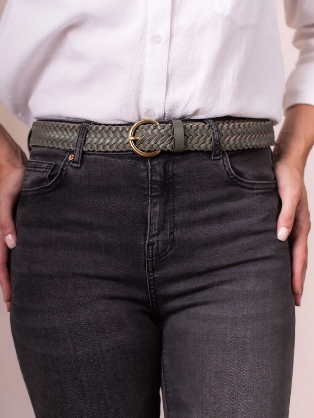 Lakeland Leather Waverton Woven Belt Green Best