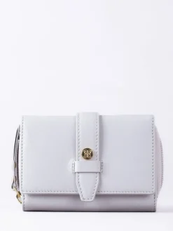 Lakeland Leather Grey Medium Icon Stud Tab Purse Clearance