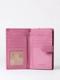 Lakeland Leather Mauve Pink Medium Tab Purse Outlet