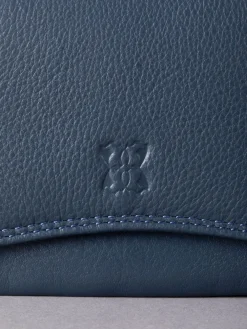 Lakeland Leather Navy Small Leather Flapover Purse Outlet