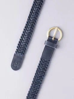 Lakeland Leather Waverton Woven Belt Navy Clearance