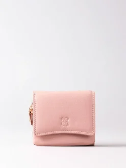 Lakeland Leather Pink Small Leather Flapover Purse Clearance
