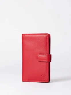 Lakeland Leather Red Medium Tab Purse Outlet