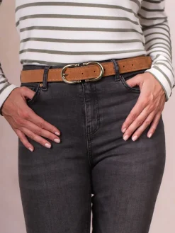 Lakeland Leather Bowness Dual Buckle Suede Belt Tan Sale