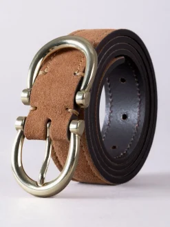 Lakeland Leather Bowness Dual Buckle Suede Belt Tan Sale