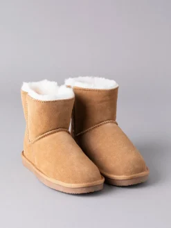Lakeland Leather Tan Brown Ladies Sheepskin Boots Slippers New