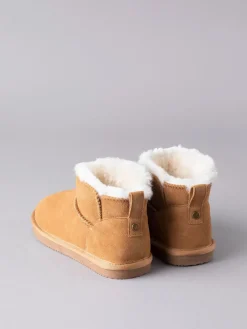 Lakeland Leather Tan Brown Ladies Sheepskin Mini Boot Slippers
