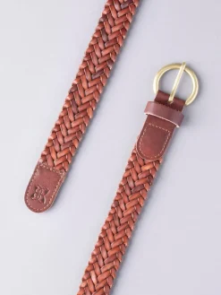 Lakeland Leather Waverton Woven Belt Tan Best