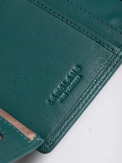 Lakeland Leather Teal Green Small Tab Purse Hot