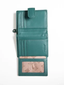Lakeland Leather Teal Green Small Tab Purse Hot