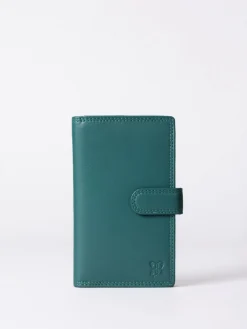 Lakeland Leather Teal Green Medium Tab Purse Hot