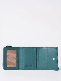 Lakeland Leather Teal Green Small Leather Flapover Purse Clearance