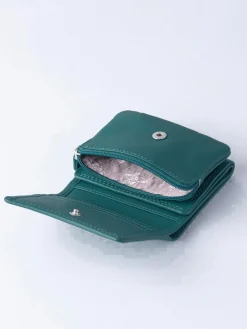 Lakeland Leather Teal Green Small Leather Flapover Purse Clearance