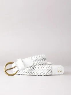 Lakeland Leather Waverton Woven Belt White Best