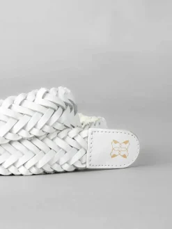 Lakeland Leather Waverton Woven Belt White Best