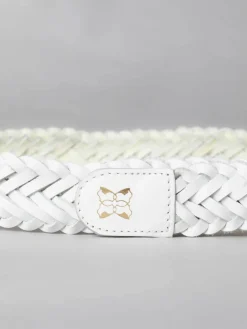 Lakeland Leather Waverton Woven Belt White Best