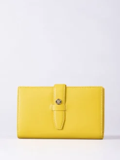 Lakeland Leather Yellow Large Icon Stud Tab Purse Best