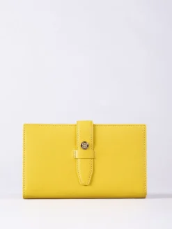 Lakeland Leather Yellow Large Icon Stud Tab Purse Best