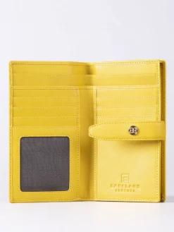 Lakeland Leather Yellow Large Icon Stud Tab Purse Best