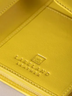 Lakeland Leather Yellow Large Icon Stud Tab Purse Best