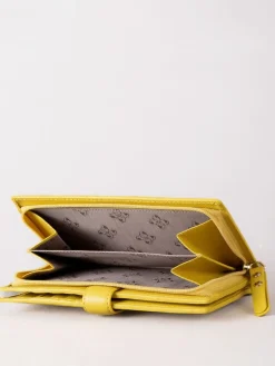 Lakeland Leather Yellow Large Icon Stud Tab Purse Best