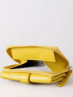 Lakeland Leather Yellow Medium Icon Stud Tab Purse Best